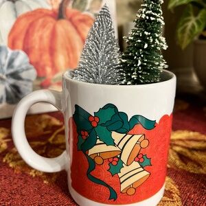 Festive Holiday Mug with Bells and Trees